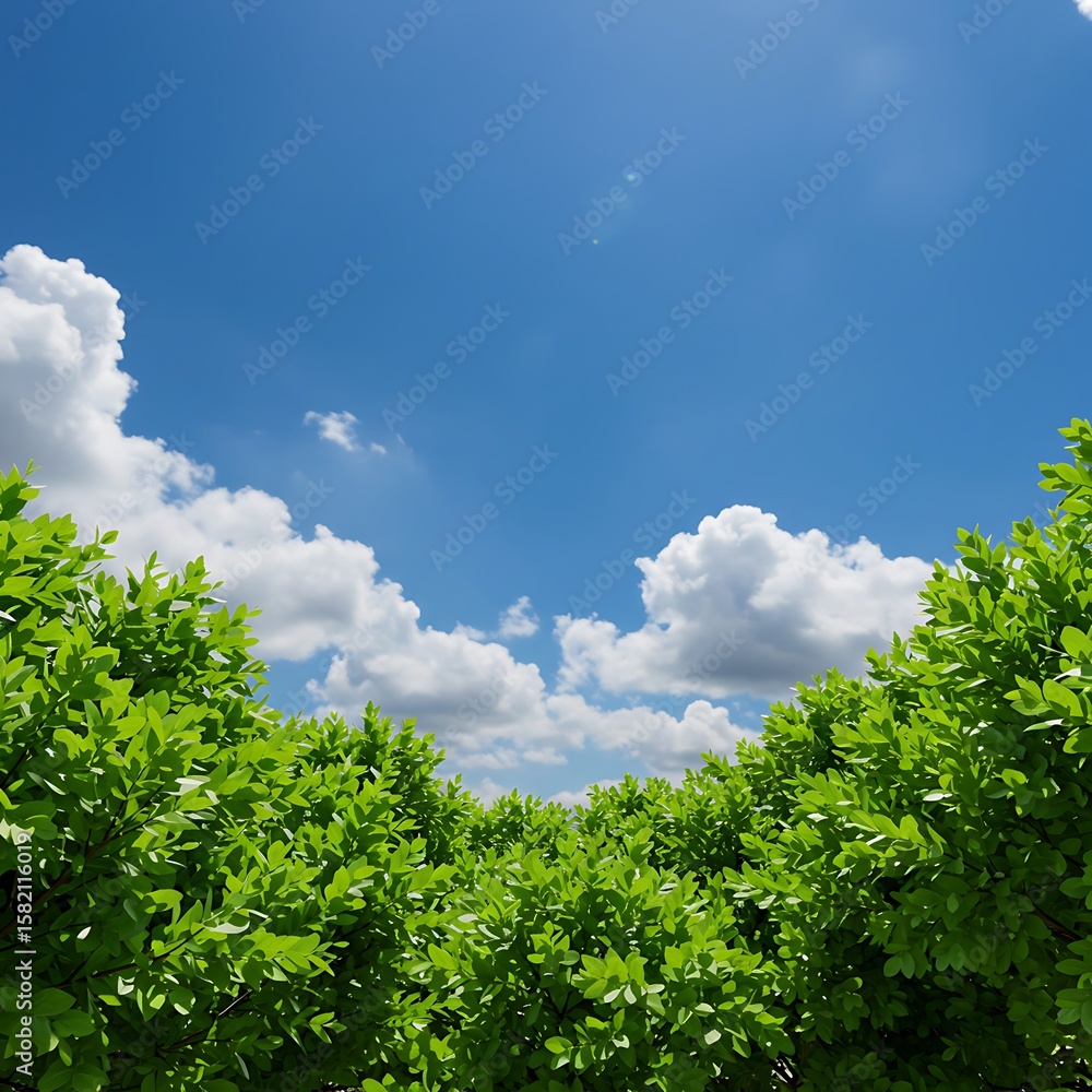 Obraz premium 碧空と緑葉の交響曲