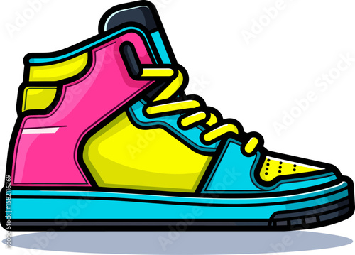 Vibrant Retro Sneaker: A Pop Art Icon for Urban Lifestyle