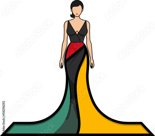 Elegant Woman in a Stylish Gown - A Vision of Fashion and Grace