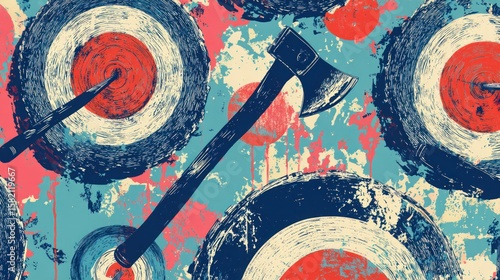 Abstract axe throwing targets