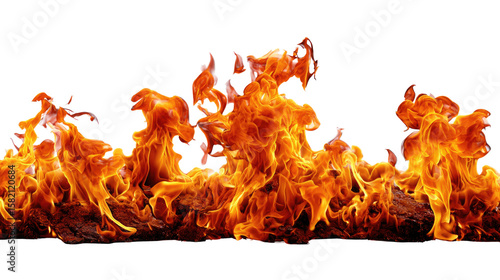 Fiery Inferno: An inferno of bright orange flames dances, isolated to focus on the raw, destructive power. The image captures the heat and dynamic movement of fire, creating a striking visual impact.