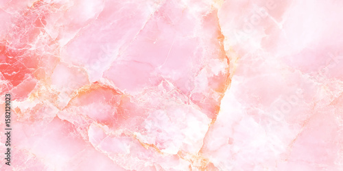 Abstract surface with a marbled texture dominated by shades of soft pink, The pattern features swirling veins and soft gradients, he overall appearance is reminiscent of polished stone.