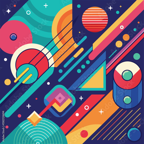 Abstract line shapes concept design background. Abstract Colorful Background. Abstract shapes background. Abstract colored background. Vector illustration stock illustration