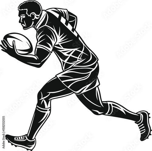 Sport vector illustration of an athlete with boxing gloves, a football player, and a boxer silhouette