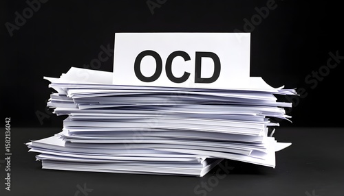 Obraz na płótnie Obsessive Compulsive Disorder Concept With Paper Stack
