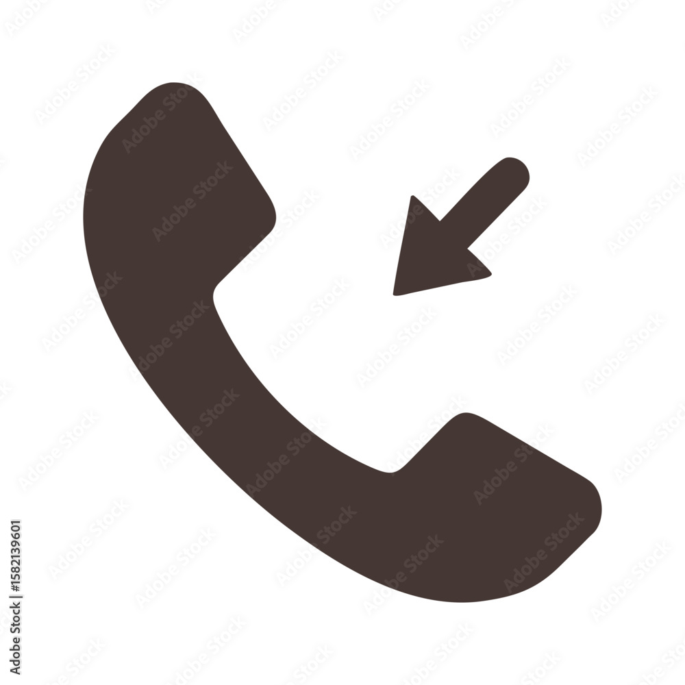 Phone Icon with Down Arrow, Simple Vector Design Phone Icon with Down Arrow, Simple Vector Design