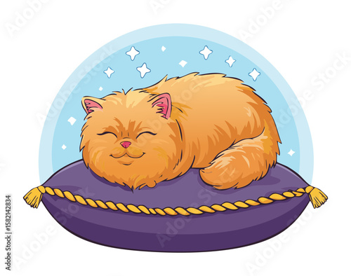 Adorable Orange Cat Sleeping 