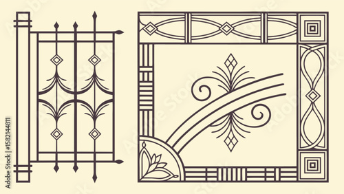 Decorative ironwork design elements