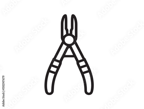 Clean pliers tool illustration in minimal flat vector