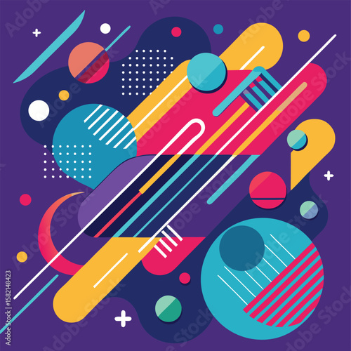 Abstract line shapes concept design background. Abstract Colorful Background. Abstract shapes background. Abstract colored background. Vector illustration stock illustration