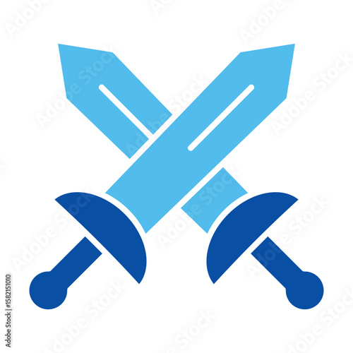 Attack Icons In Blue Style, Vector Illustration