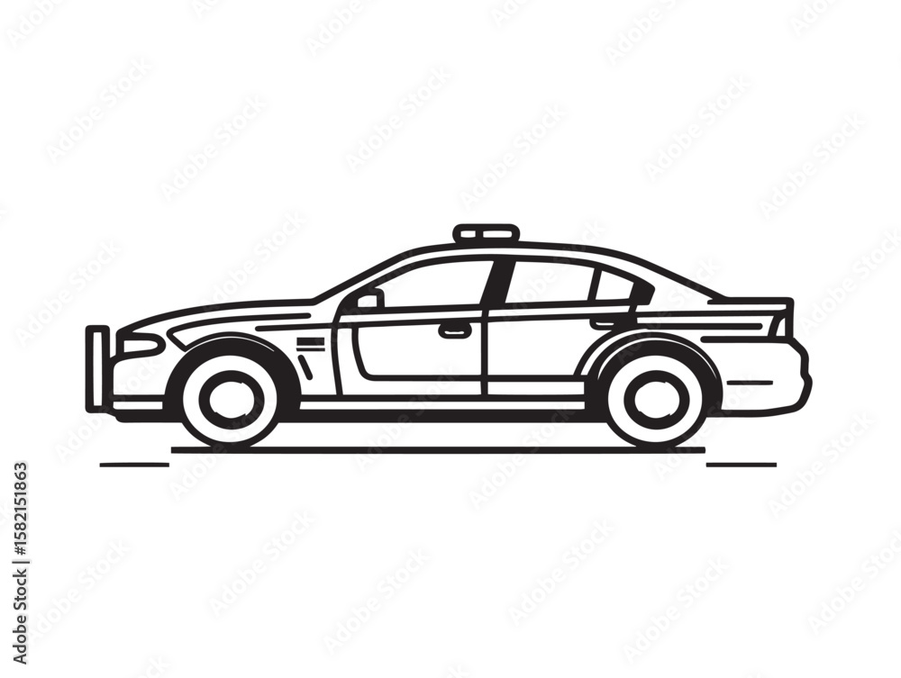Fototapeta premium Modern police patrol vehicle symbol in clean outline