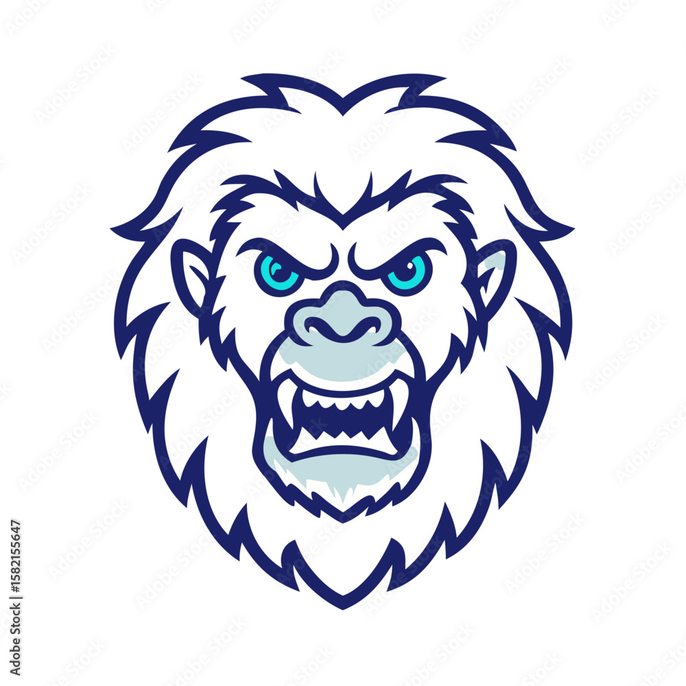 Obraz premium Yeti head logo mascot design 