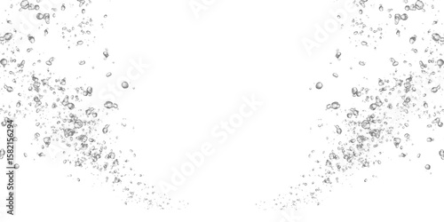 Tableau sur toile Symmetrical realistic water bubbles flow
