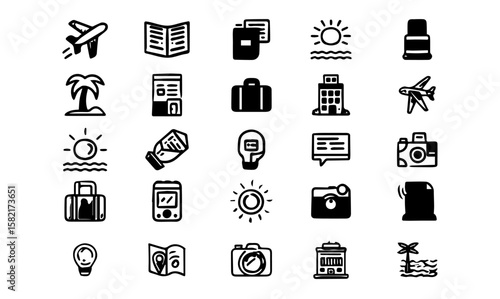 Top-Selling Prompt Set #1: Marker Style Travel Icons