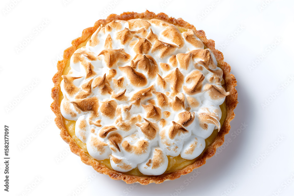 Top view of lemon meringue tart with golden toasted peaks. Delicious dessert concept for food styling, recipe blogs, or bakery visuals. Top view of lemon meringue tart with golden toasted peaks. Delicious dessert concept for food styling, recipe blogs, or bakery visuals.