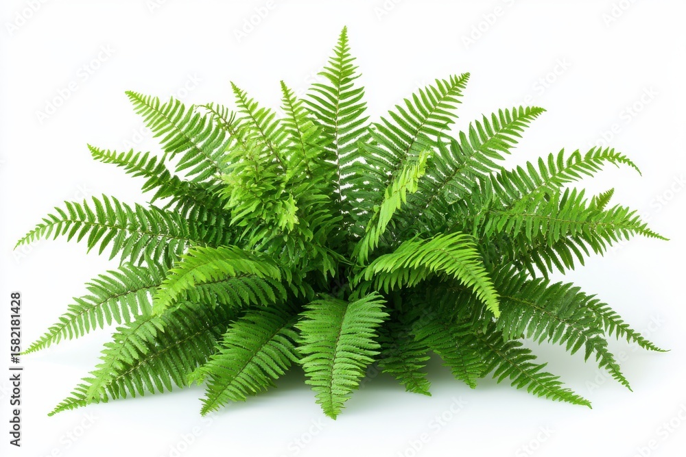 Naklejka premium A vibrant green fern bringing the forest s calm to your home decor on white in white background. Generative Ai