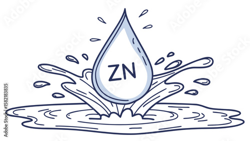 Zinc supplement water drop splash art
