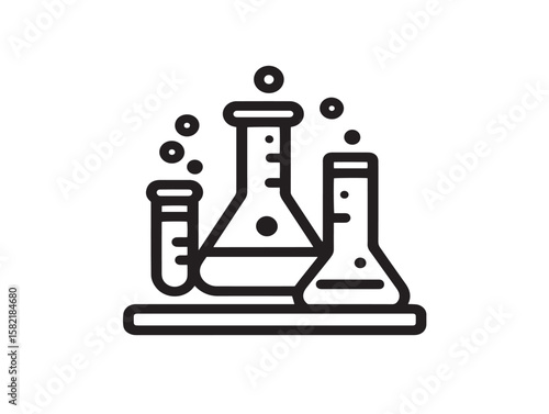 Clean Minimalist Illustration of a Science Lab Icon