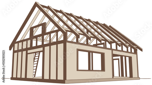 House construction frame building site