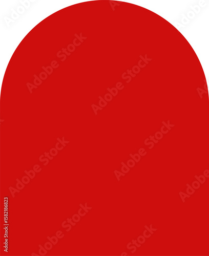 Vibrant Red Rounded Abstract Design Element