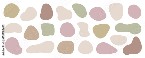 やわらかい流体のフレームデザインセット サンプル文字なし【パステルカラー】