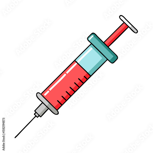 Cartoon medical syring 