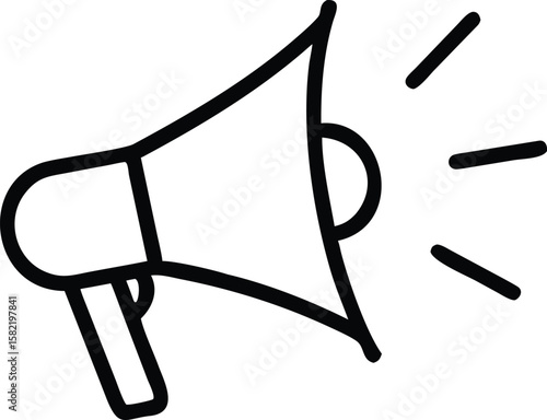 Loudspeaker Announcement Icon, Megaphone, Public Address System, Vector Illustration, Marketing, Promotion, Communication, Broadcast, Advertising