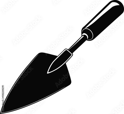 Clean Sharp Illustration of a Masonry Trowel for Construction or Home Improvement Projects
