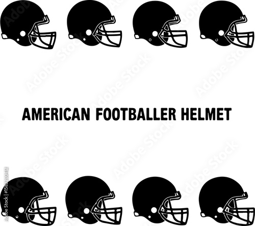American Football Player Helmet  vector bundle