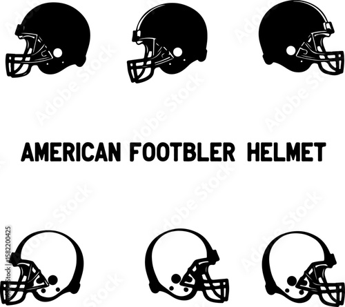 American Football Player Helmet  vector bundle