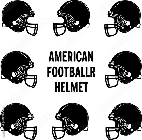 American Football Player Helmet  vector bundle