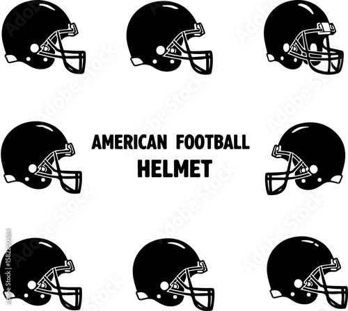 American Football Player Helmet  vector bundle