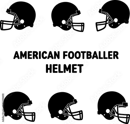 American Football Player Helmet  vector bundle