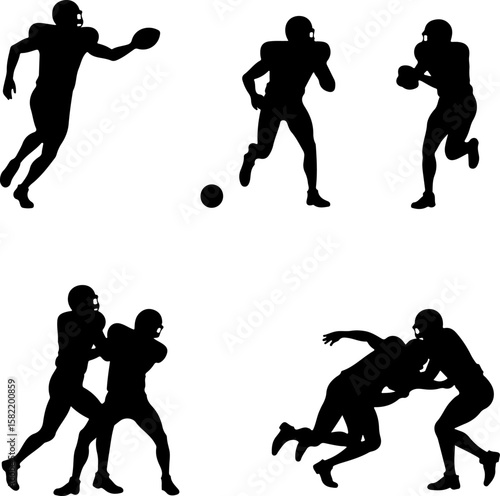 American Football Player Helmet  vector bundle