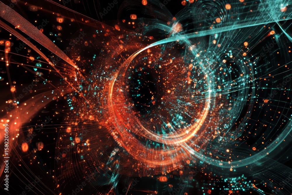 Fototapeta premium A swirling vortex of vibrant colors and intricate patterns.