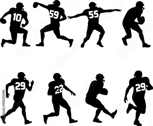 American Football Player Helmet  vector bundle