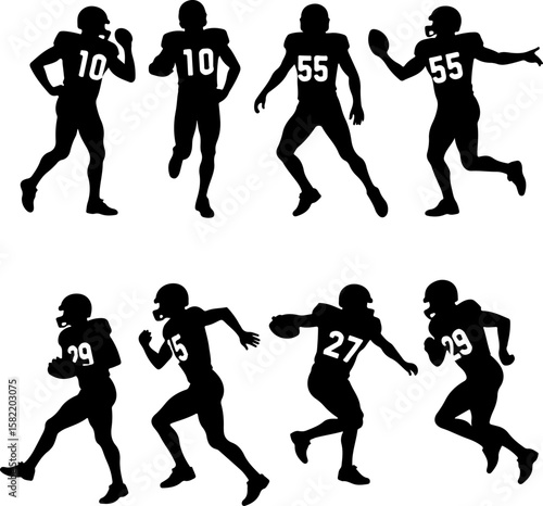 American Football Player Helmet  vector bundle