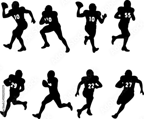 American Football Player Helmet  vector bundle