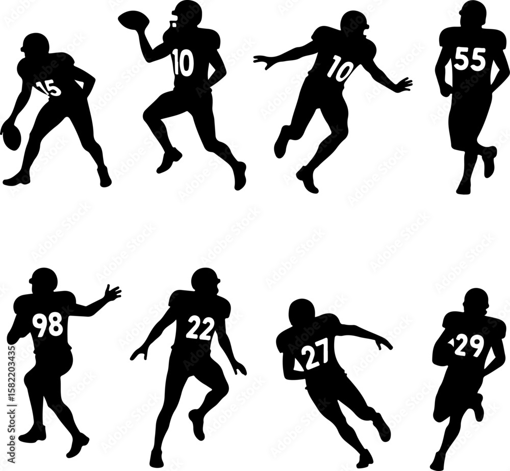 Fototapeta premium American Football Player Helmet vector bundle
