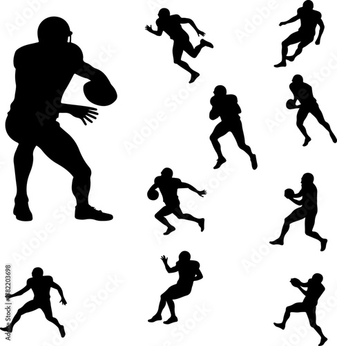 American Football Player Helmet  vector bundle