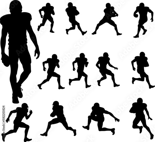 American Football Player Helmet  vector bundle