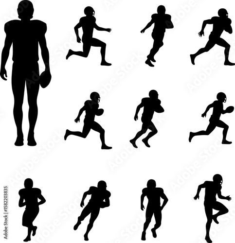 American Football Player Helmet  vector bundle