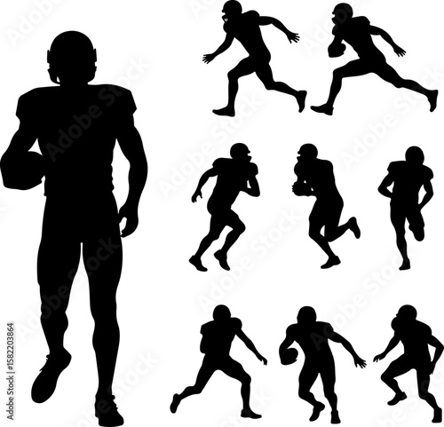 American Football Player Helmet  vector bundle