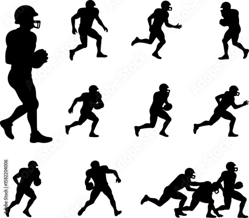 American Football Player Helmet  vector bundle