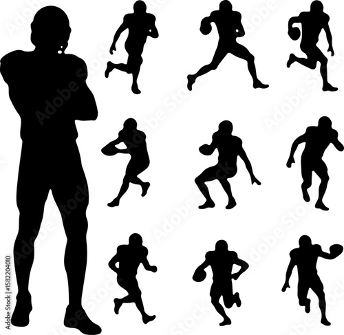 American Football Player Helmet  vector bundle