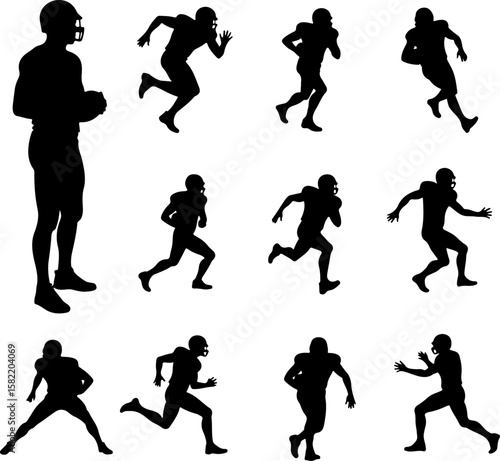 American Football Player Helmet  vector bundle