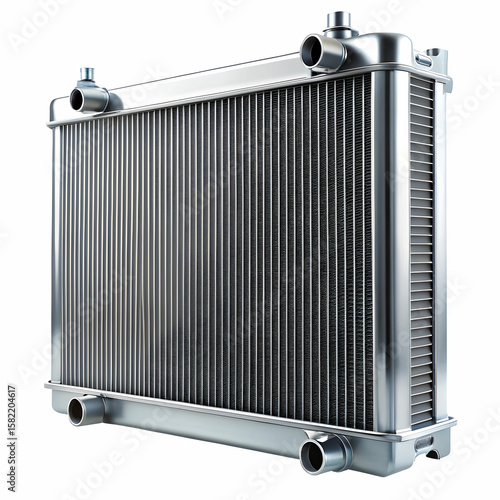 car radiator closeup 3d rendering isolated