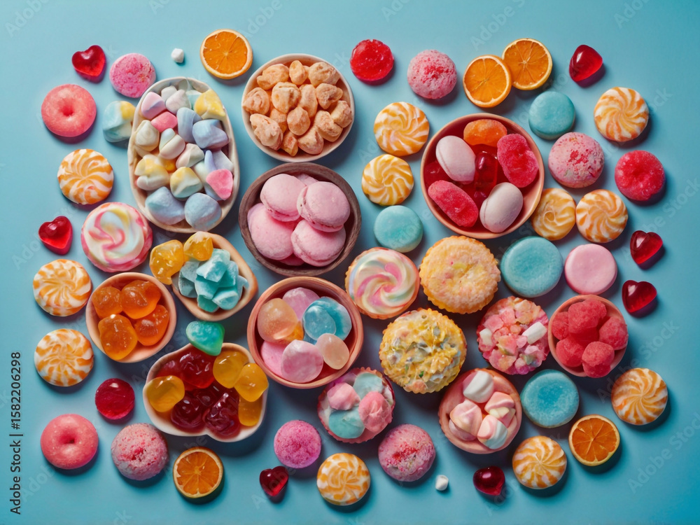Fototapeta premium Assorted Colorful Candies and Sweets candy assortment