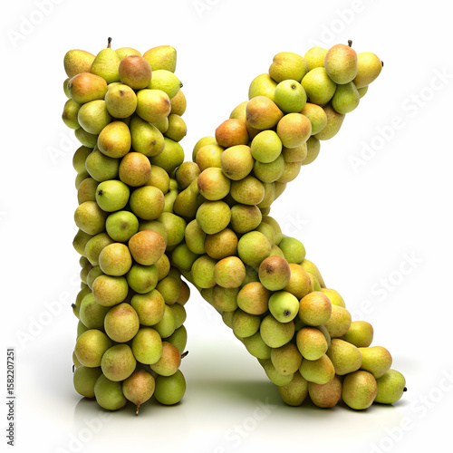 letter k from pears 3d rendering